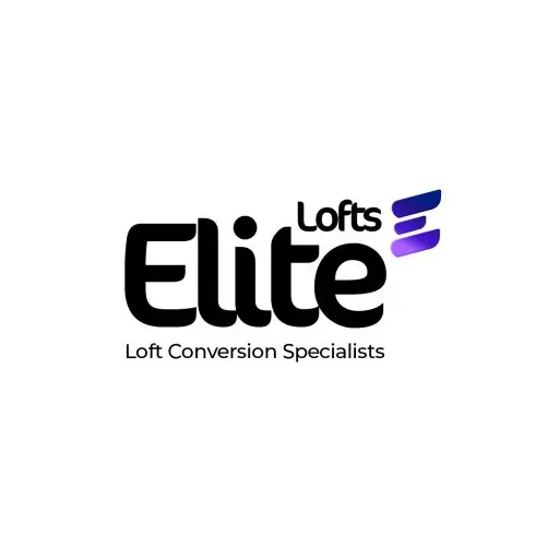 Elite Lofts logo featuring elegant white text with blue and purple accents